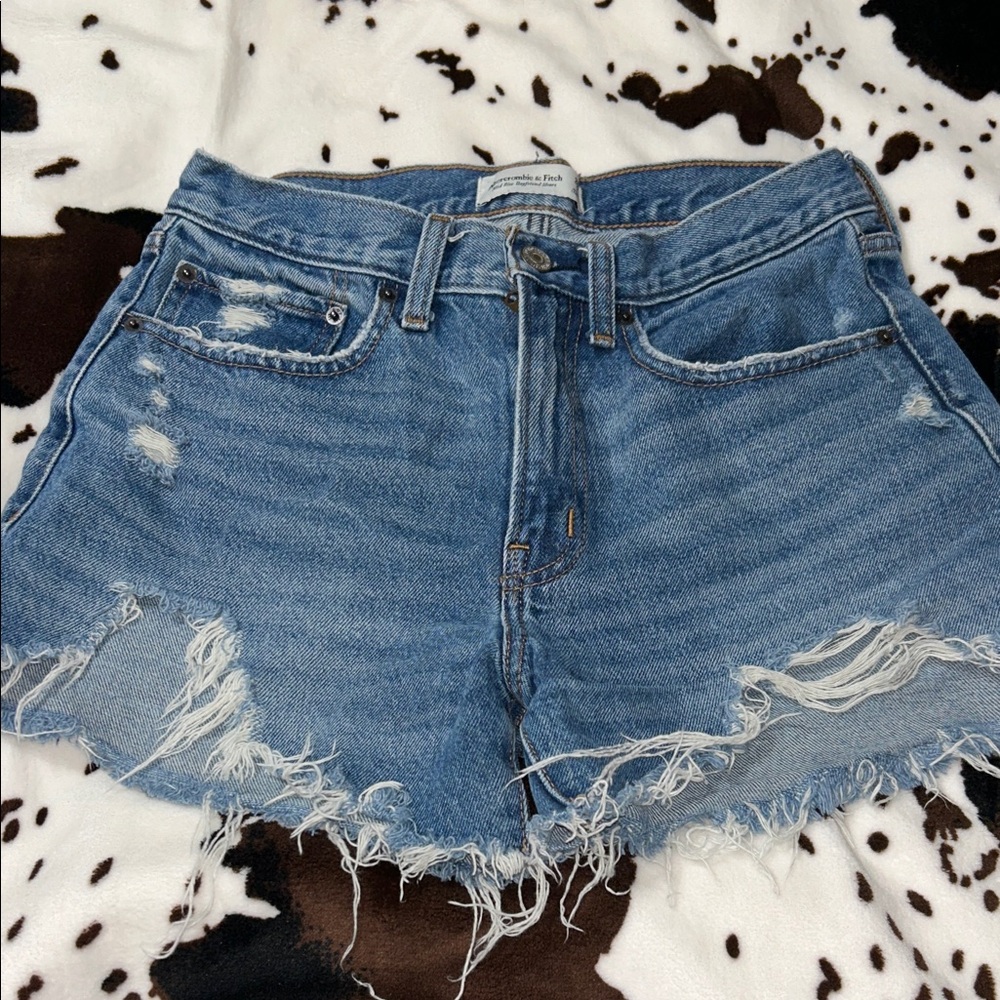 Abercrombie & Fitch Blue Distressed Denim Cutoff Shorts
